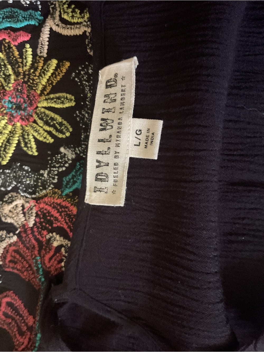 Idyllwind Black Floral Embroidered Cami with Multicolor Accents - Picture 4 of 4